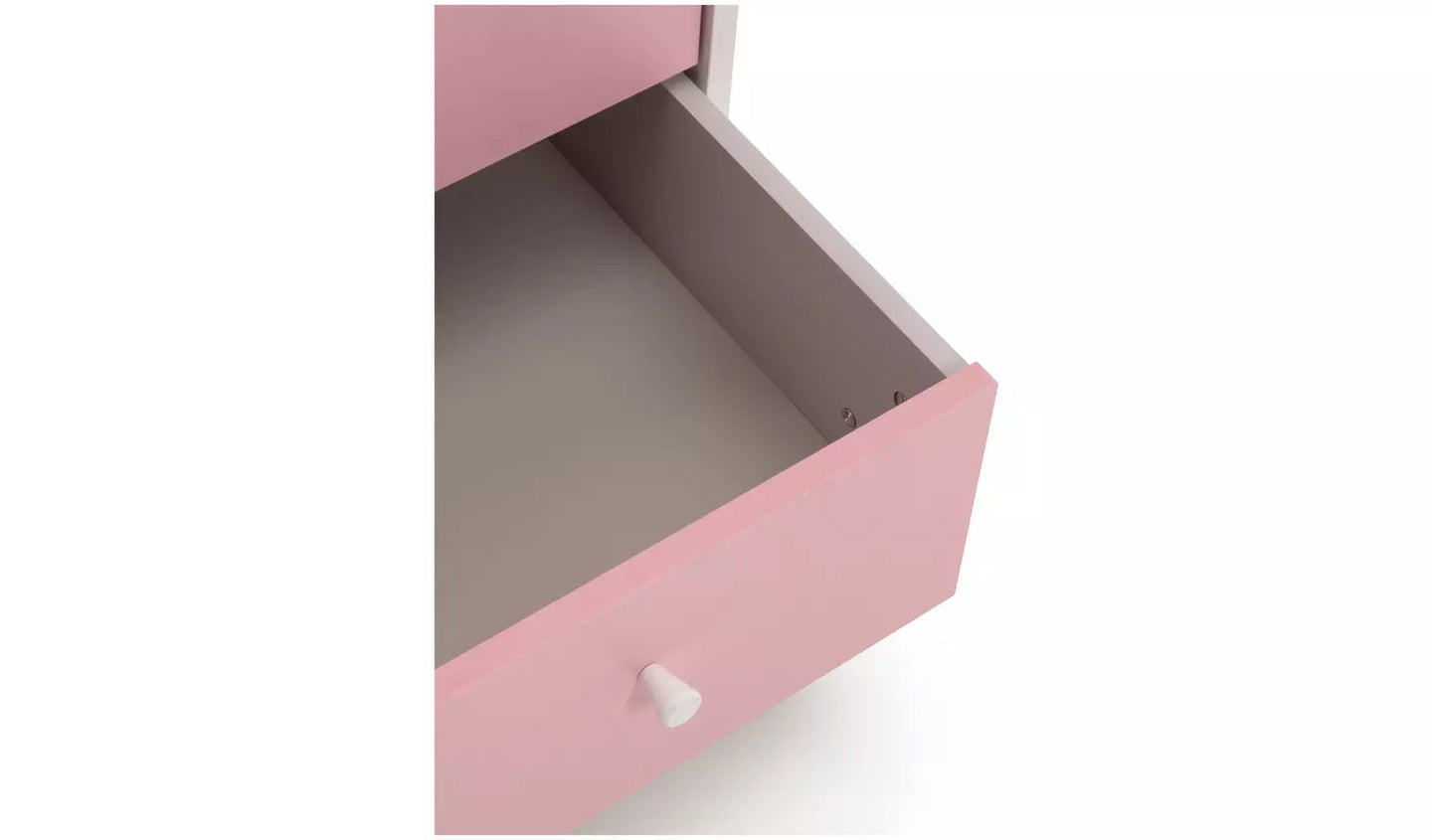 Kids Malibu 2 Door 2 Drawer Wardrobe - Pink & White